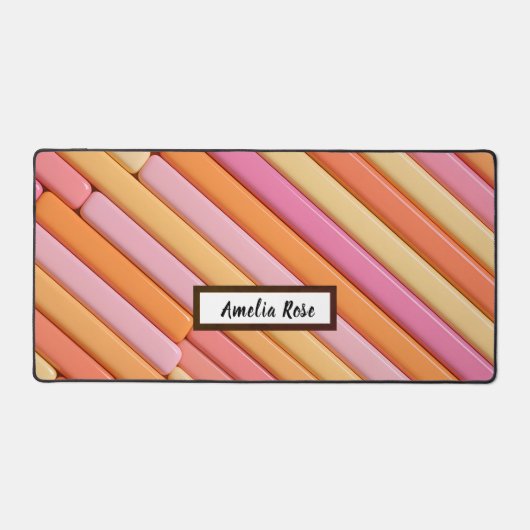 Custom Pastel Geometric Desk Mat – Abstract Modern (Voorkant)