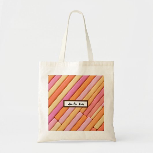 Custom pastel geometrische budget Canvas tas – Abs (Voorkant)