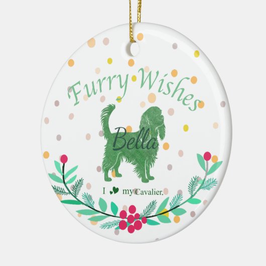 Custom Pastel Green Cavalier King Charles Spaniel  Keramisch Ornament (Links)