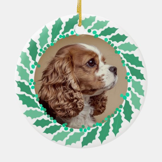 Custom Pastel Green Cavalier King Charles Spaniel  Keramisch Ornament (Achterkant)