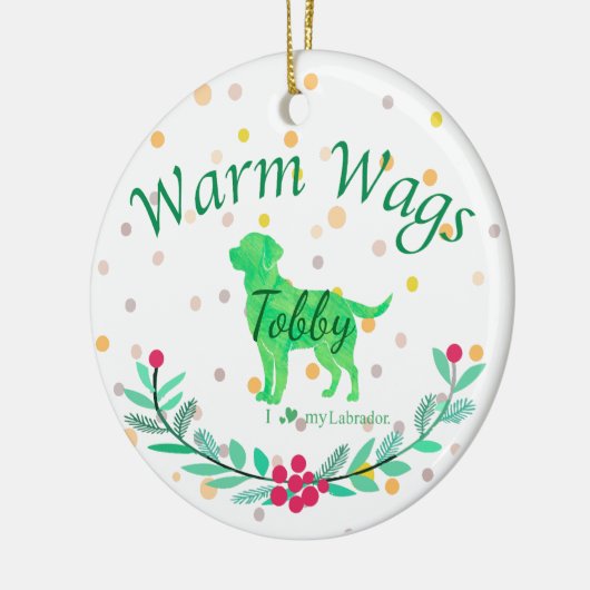 Custom Pastel Green Labrador Retriever Christmas  Keramisch Ornament (Links)