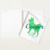 Custom Pastel Green Shiba Inu Silhouette Notebook Planner (Display)