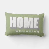 Custom Pastel Green White Home Minimalist Modern Kussen (Achterkant)