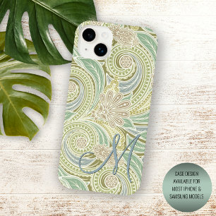 Custom Pastel Groen Geel Blauw Roze Paisley Art