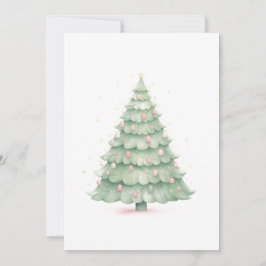 Custom Pastel Holiday Tree Christmas Note Kaart