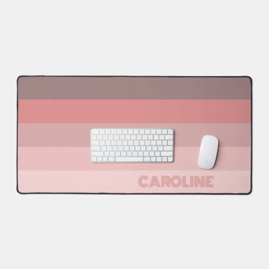Custom Pastel Mauve Blush Roze Strepen Art Patroon Bureaumat (Keyboard & Muis)