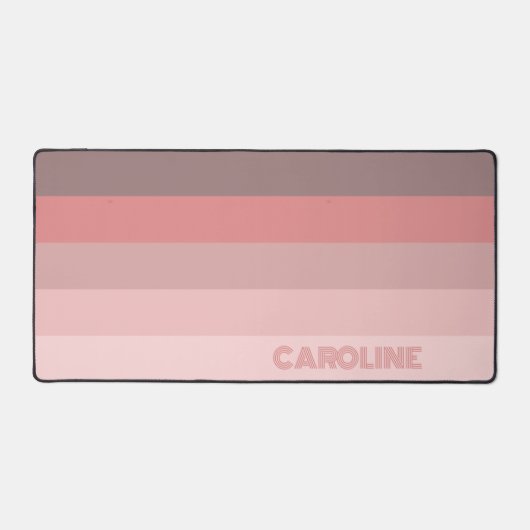Custom Pastel Mauve Blush Roze Strepen Art Patroon Bureaumat (Voorkant)
