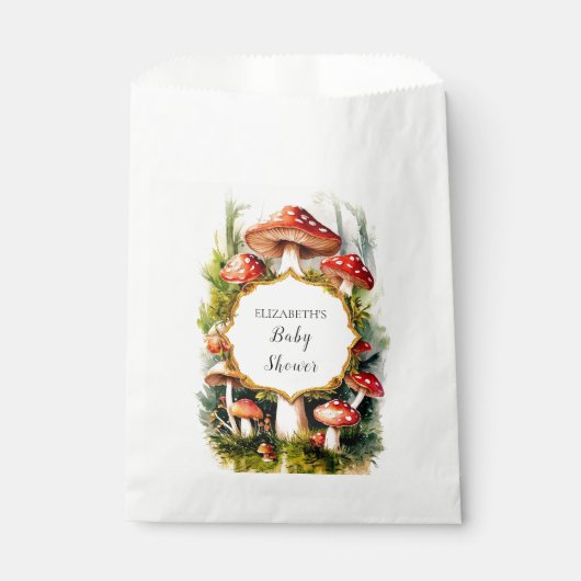 Custom Pastel Mushroom Baby shower Bedankzakje (Voorkant)