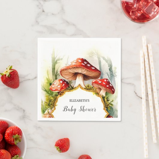 Custom Pastel Mushroom Baby shower Servet (Insitu)