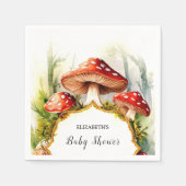 Custom Pastel Mushroom Baby shower Servet (Voorkant)