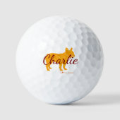 Custom Pastel Orange French Bulldog - Frenchie Golfballen (Voorkant)