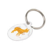 Custom Pastel Orange French Bulldog - Frenchie Huisdierpenning (Zijkant)