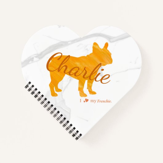 Custom Pastel Orange French Bulldog - Frenchie Notitieboek (Voorkant)