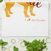 Custom Pastel Orange French Bulldog - Frenchie Theedoek (Gevouwen)