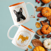 Custom pastel orange french bulldog mug Photo Tweekleurige Koffiemok
