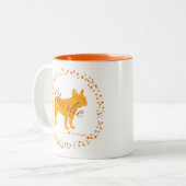 Custom pastel orange french bulldog mug Photo Tweekleurige Koffiemok (Voorkant links)