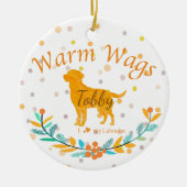 Custom Pastel Orange Labrador Retriever Christmas Keramisch Ornament (Voorkant)
