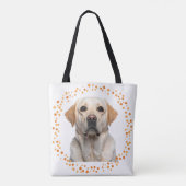 Custom pastel orange Labrador Retriever tote bag (Achterkant)