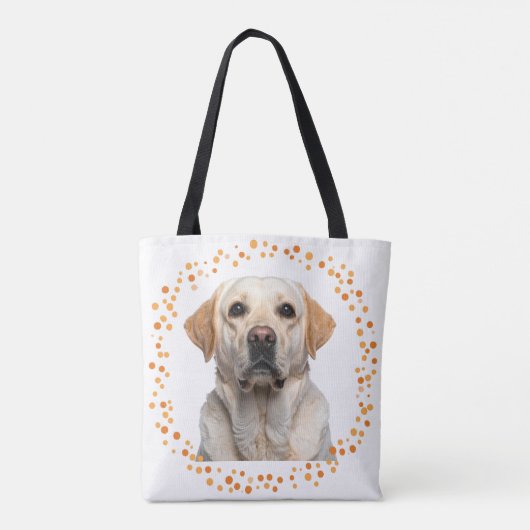 Custom pastel orange Labrador Retriever tote bag (Achterkant)
