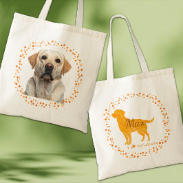 Custom pastel orange Labrador Retriever tote bag