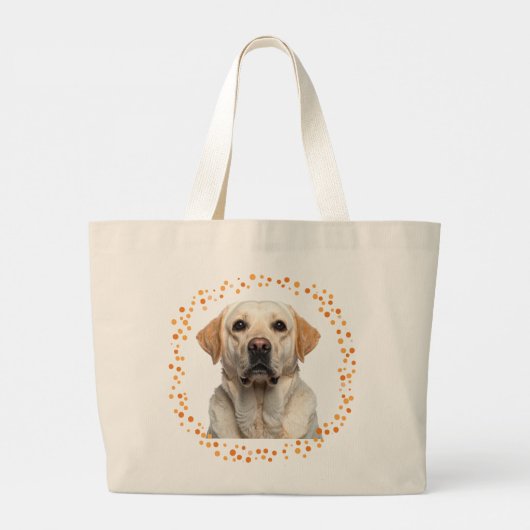 Custom Pastel Orange Labrador Retriever Tote Bag (Achterkant)