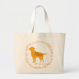 Custom Pastel Orange Labrador Retriever Tote Bag 