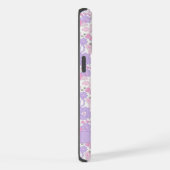 Custom Pastel Paarse Wit Bloemen Roze Bloemen iPhone Hoesje (Rechterkant)