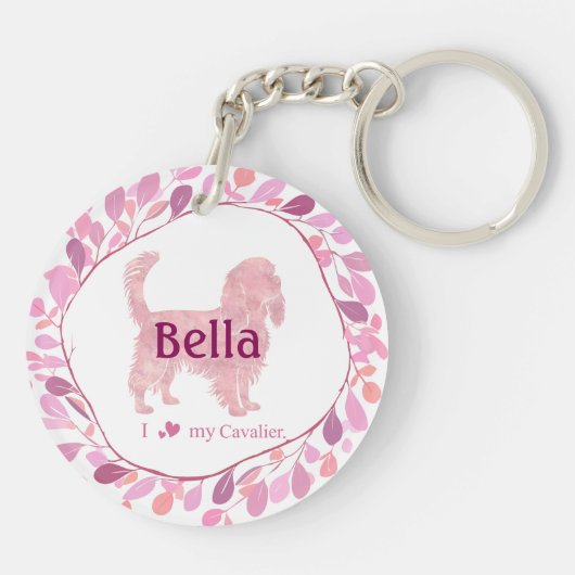 Custom pastel pink cavalier keychain Photo  (Achterkant)
