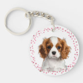 Custom pastel pink cavalier keychain Photo  (Voorkant)