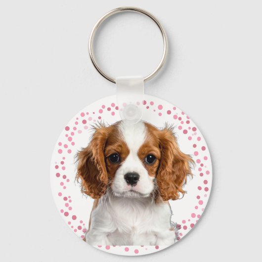 Custom pastel pink cavalier keychain Photo  (Voorkant)