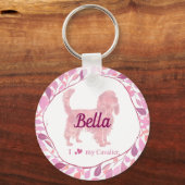 Custom pastel pink cavalier keychain Photo  (Achterkant)
