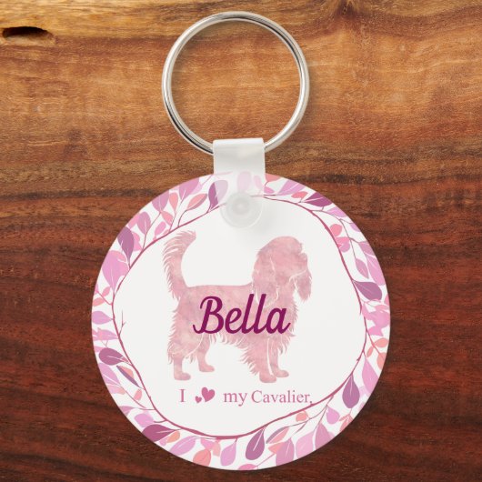 Custom pastel pink cavalier keychain Photo  (Achterkant)