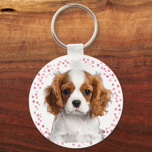 Custom pastel pink cavalier keychain Photo  (Voorkant)