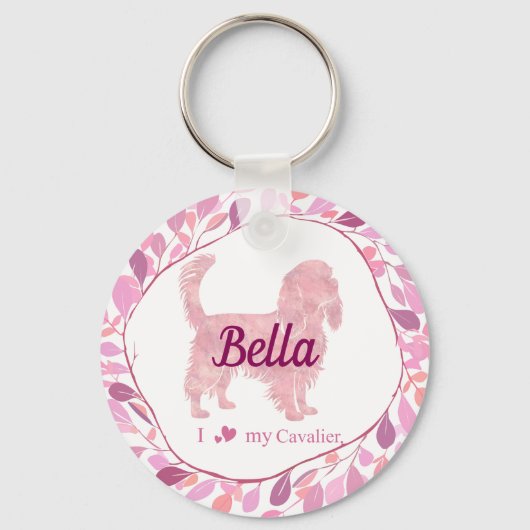 Custom pastel pink cavalier keychain Photo  (Achterkant)