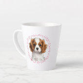 Custom pastel pink cavalier mug Photo Personalized Latte Mok (Linkerhoek)