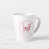 Custom pastel pink cavalier mug Photo Personalized Latte Mok (Rechterhoek)