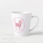 Custom pastel pink cavalier mug Photo Personalized Latte Mok (Rechts)