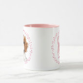 Custom pastel pink cavalier mug Photo Personalized Mok (Midden)