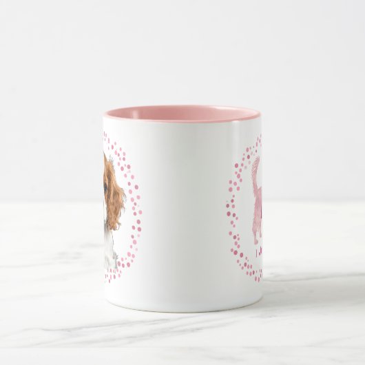Custom pastel pink cavalier mug Photo Personalized Mok (Midden)