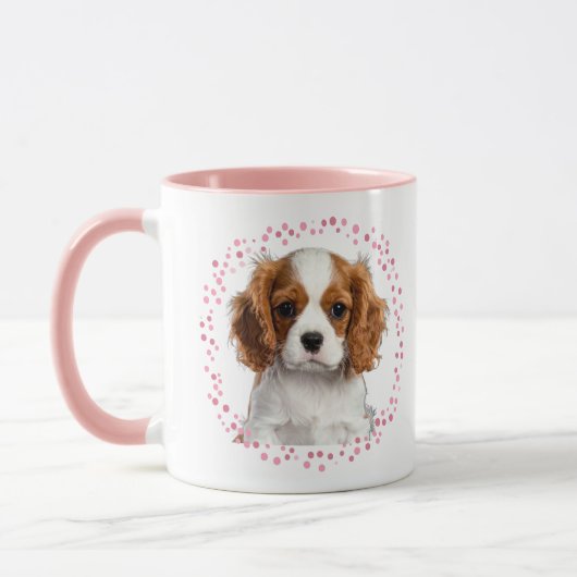 Custom pastel pink cavalier mug Photo Personalized Mok (Links)