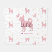 Custom Pastel pink chihuahua Silhouette blanket Fleece Deken (Voorkant (Horizontaal))