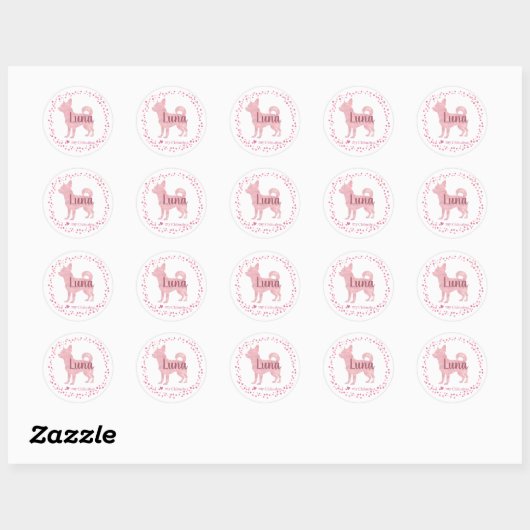 Custom Pastel pink chihuahua Silhouette sticker (Vel)