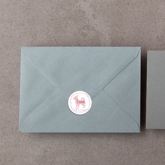 Custom Pastel pink chihuahua Silhouette sticker