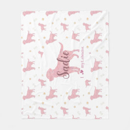 Custom Pastel pink Labrador retriever blanket gift Fleece Deken
