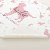 Custom Pastel pink labrador retriever blanket gift Sherpa Deken (3/4)
