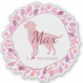 Custom Pastel Pink Labrador Retriever Sticker Gift (Voorkant)
