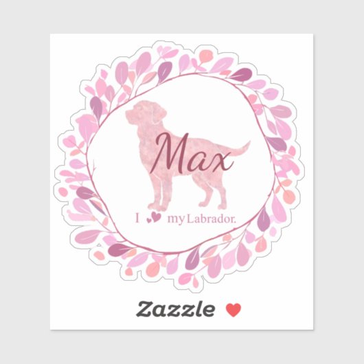 Custom Pastel Pink Labrador Retriever Sticker Gift (Vel)