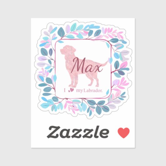 Custom Pastel Pink Labrador Retriever Sticker Gift (Vel)