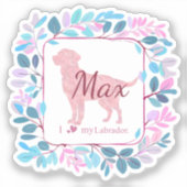 Custom Pastel Pink Labrador Retriever Sticker Gift (Voorkant)