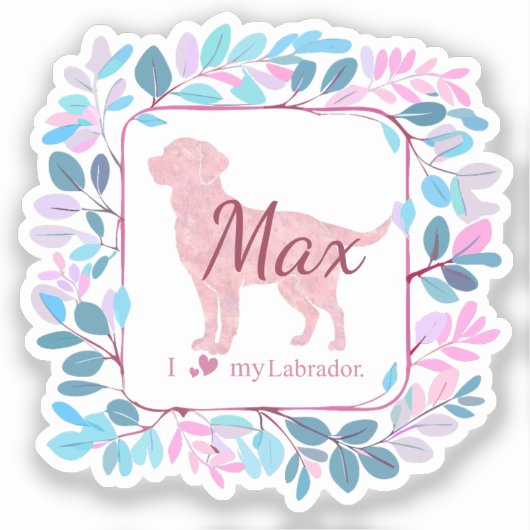 Custom Pastel Pink Labrador Retriever Sticker Gift (Voorkant)